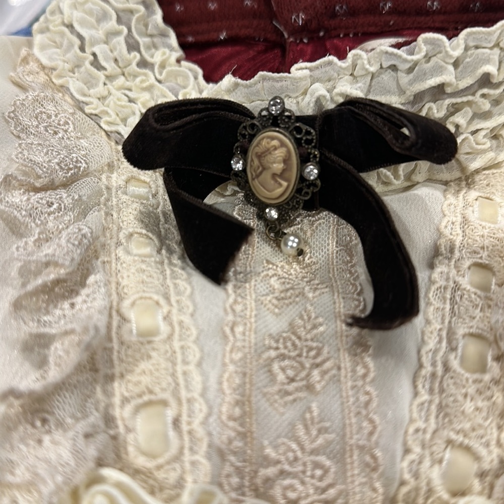 Axes Femme Lolita Harajuku Japan dress with lace bow details Asian M or US Small - Picture 11 of 11
